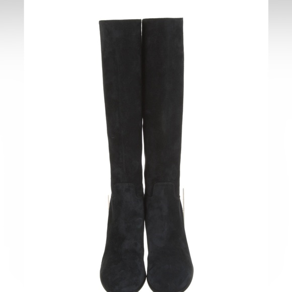CHANEL-Interlocking CC Logo Suede Riding Boots - Picture 3 of 5